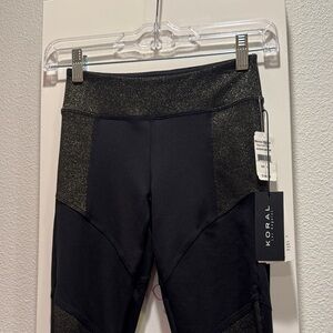 Koral Black and Gold Glitter Leggings